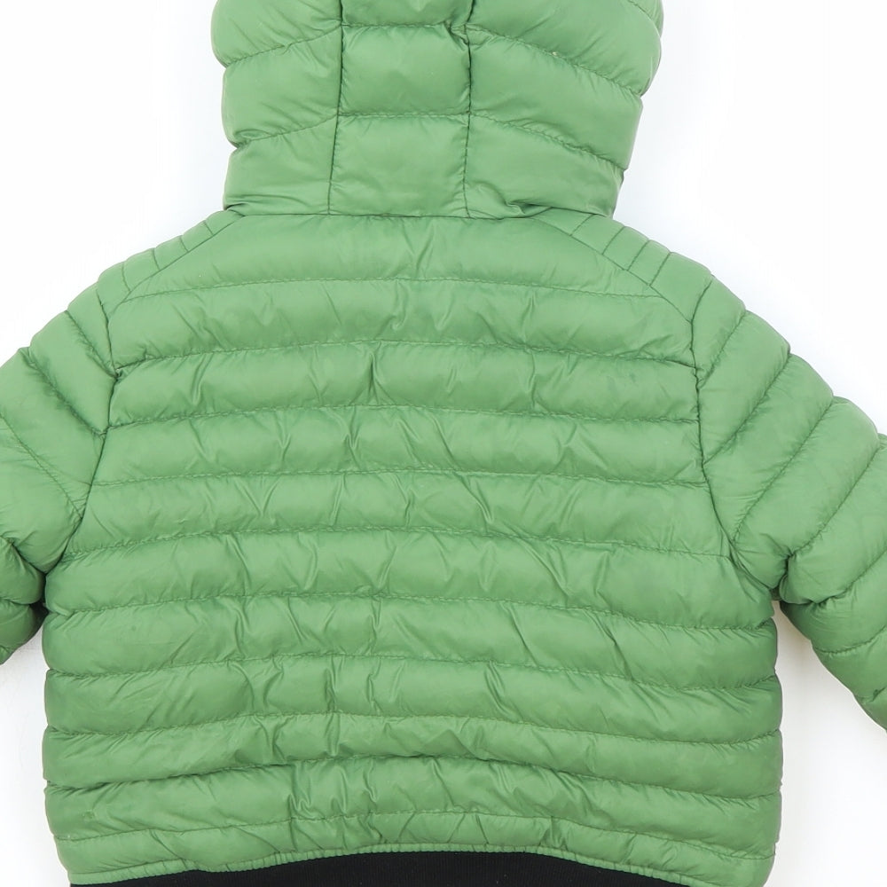 Threadclub Boys Green Quilted Jacket Size 2-3 Years Zip