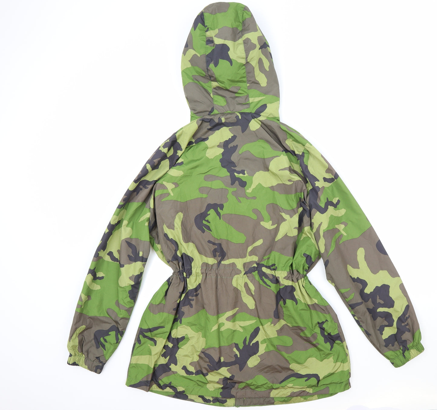 Very Womens Green Camouflage Rain Coat Coat Size 14 Zip