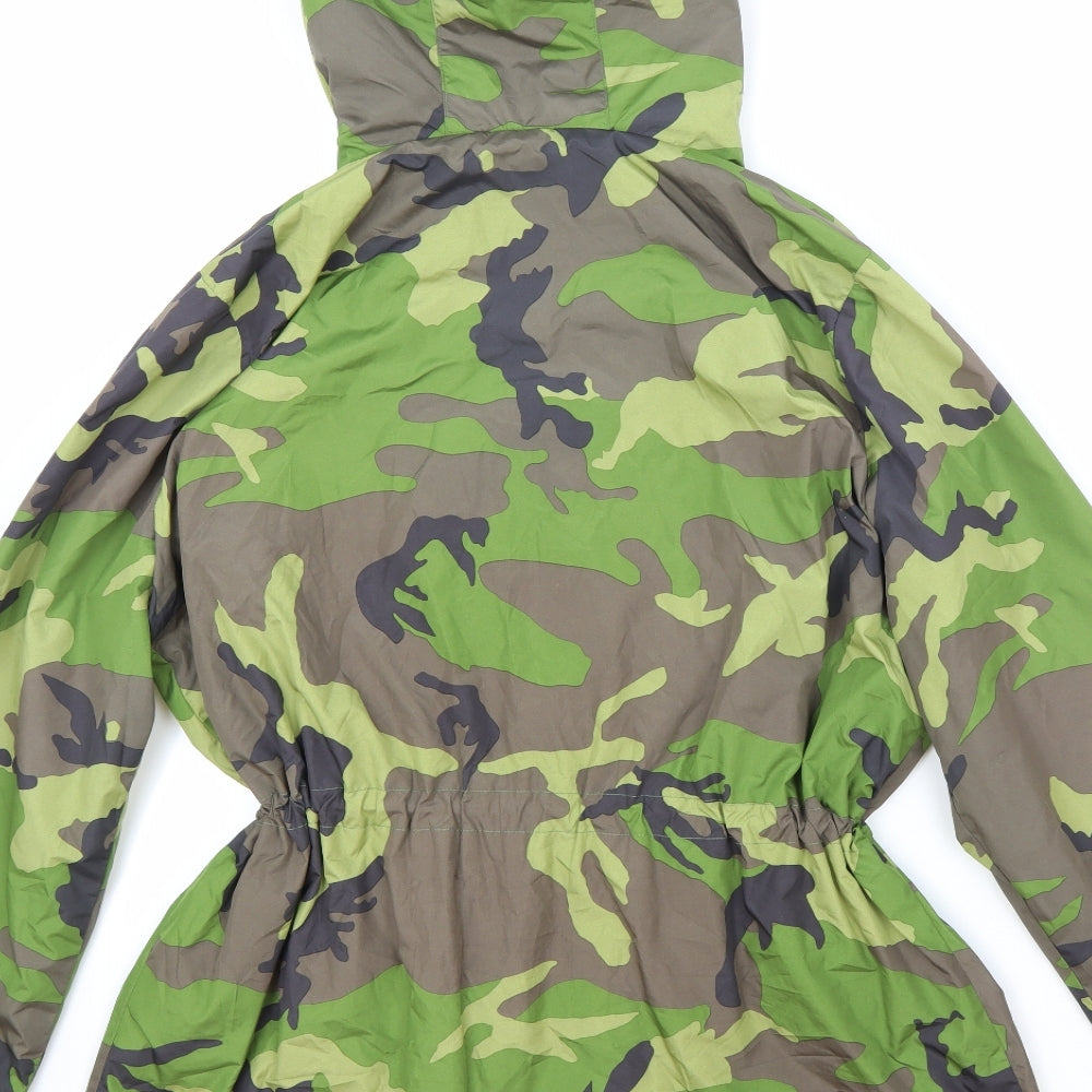 Very Womens Green Camouflage Rain Coat Coat Size 14 Zip