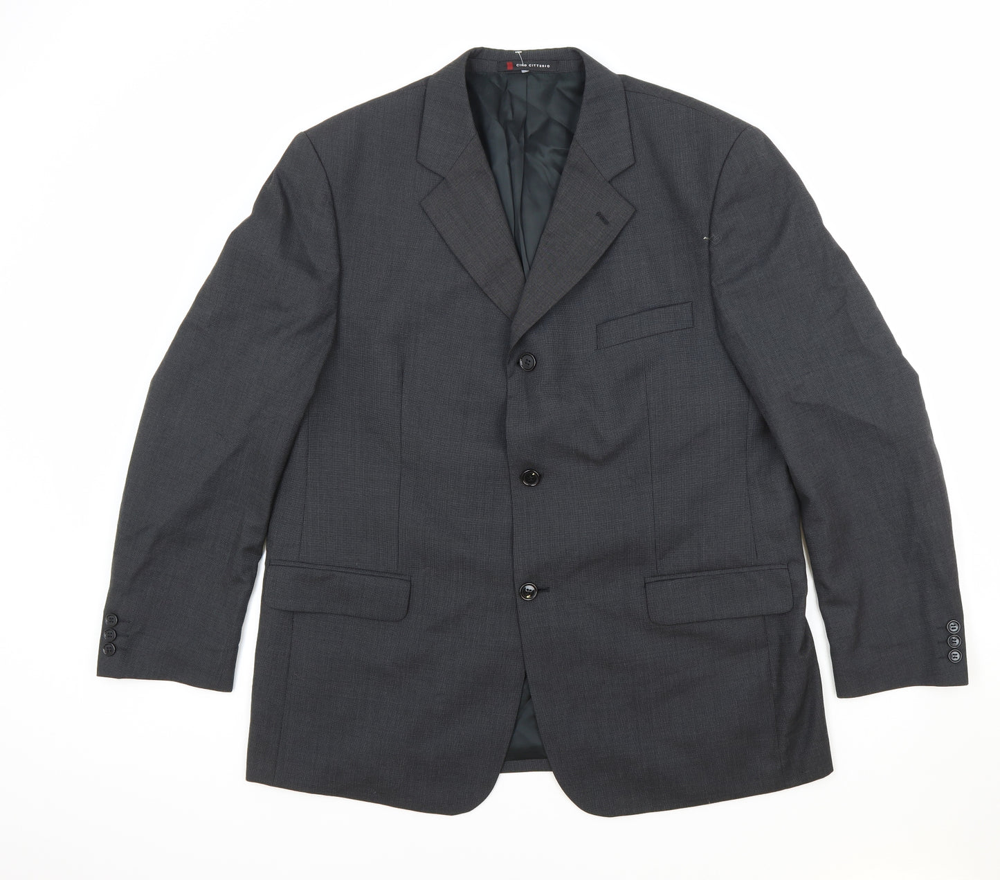 Ciro Citterio Mens Grey Polyester Jacket Suit Jacket Size 44 Regular