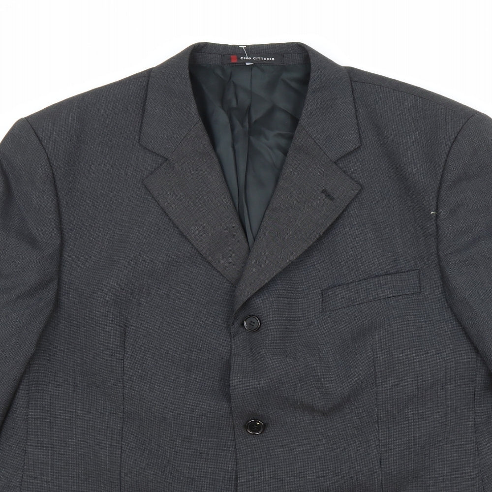 Ciro Citterio Mens Grey Polyester Jacket Suit Jacket Size 44 Regular