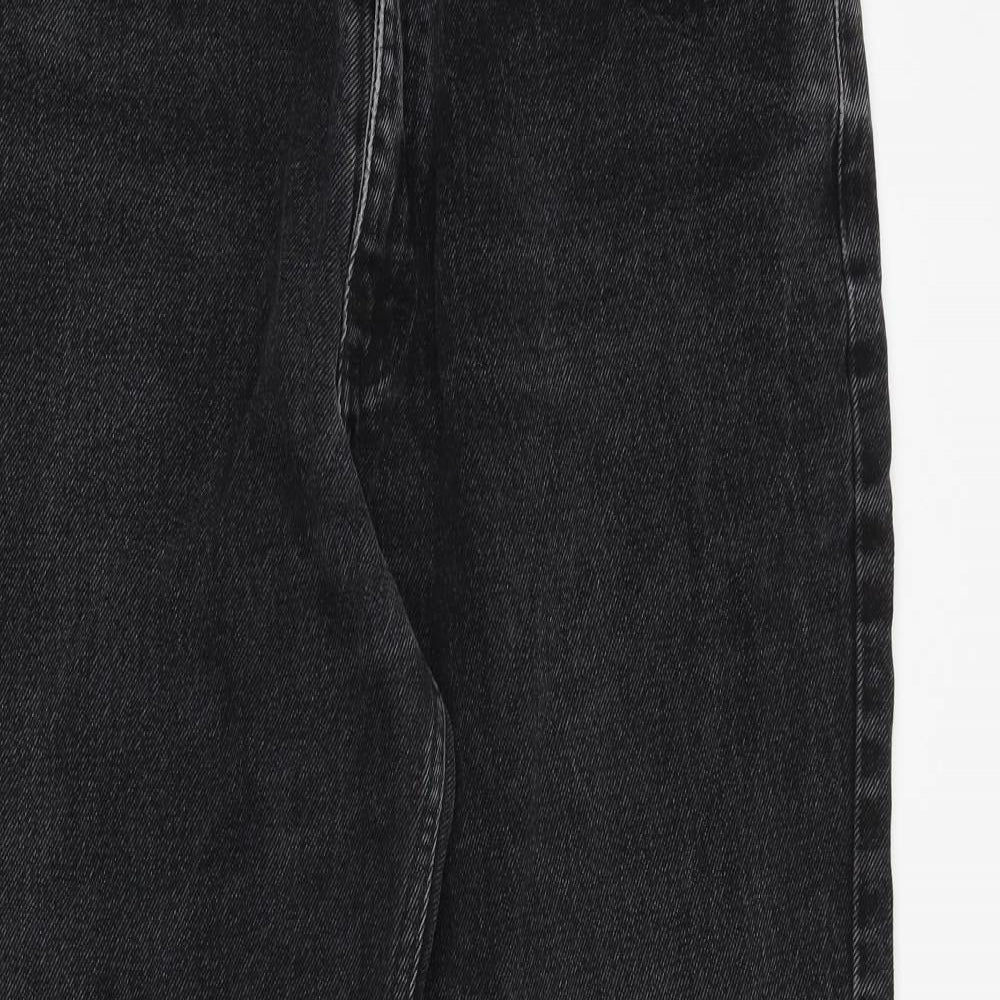 George Mens Black Cotton Straight Jeans Size 38 in Regular Zip