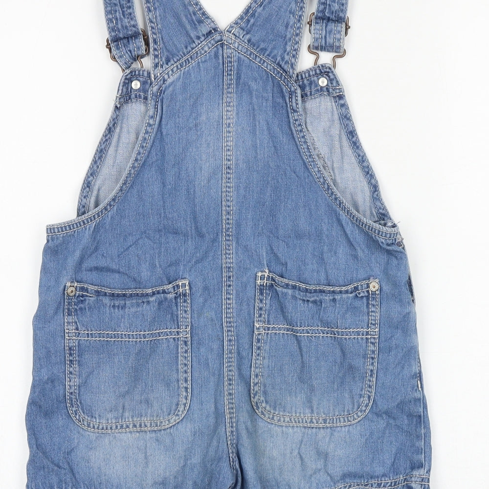 NEXT Girls Blue 100% Cotton Dungaree One-Piece Size 5 Years Buckle