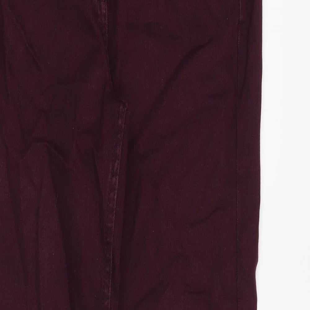 Marks and Spencer Womens Purple Cotton Straight Jeans Size 8 Regular Zip