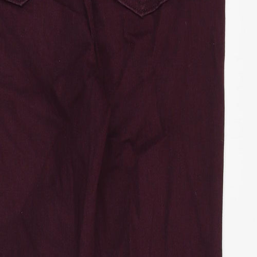 Marks and Spencer Womens Purple Cotton Straight Jeans Size 8 Regular Zip