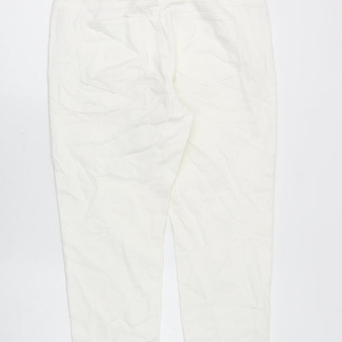 Noisy may Womens White Cotton Straight Jeans Size 31 in Regular Zip