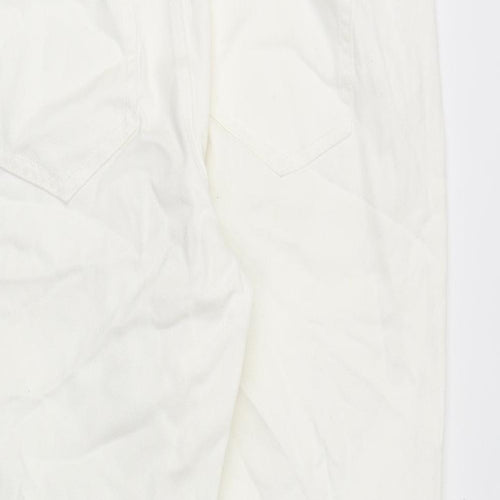 Noisy may Womens White Cotton Straight Jeans Size 31 in Regular Zip