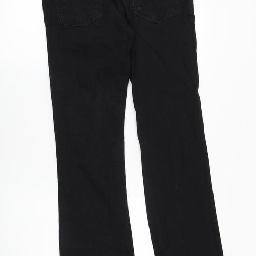 House of Denim Womens Black Cotton Bootcut Jeans Size 10 Regular Zip