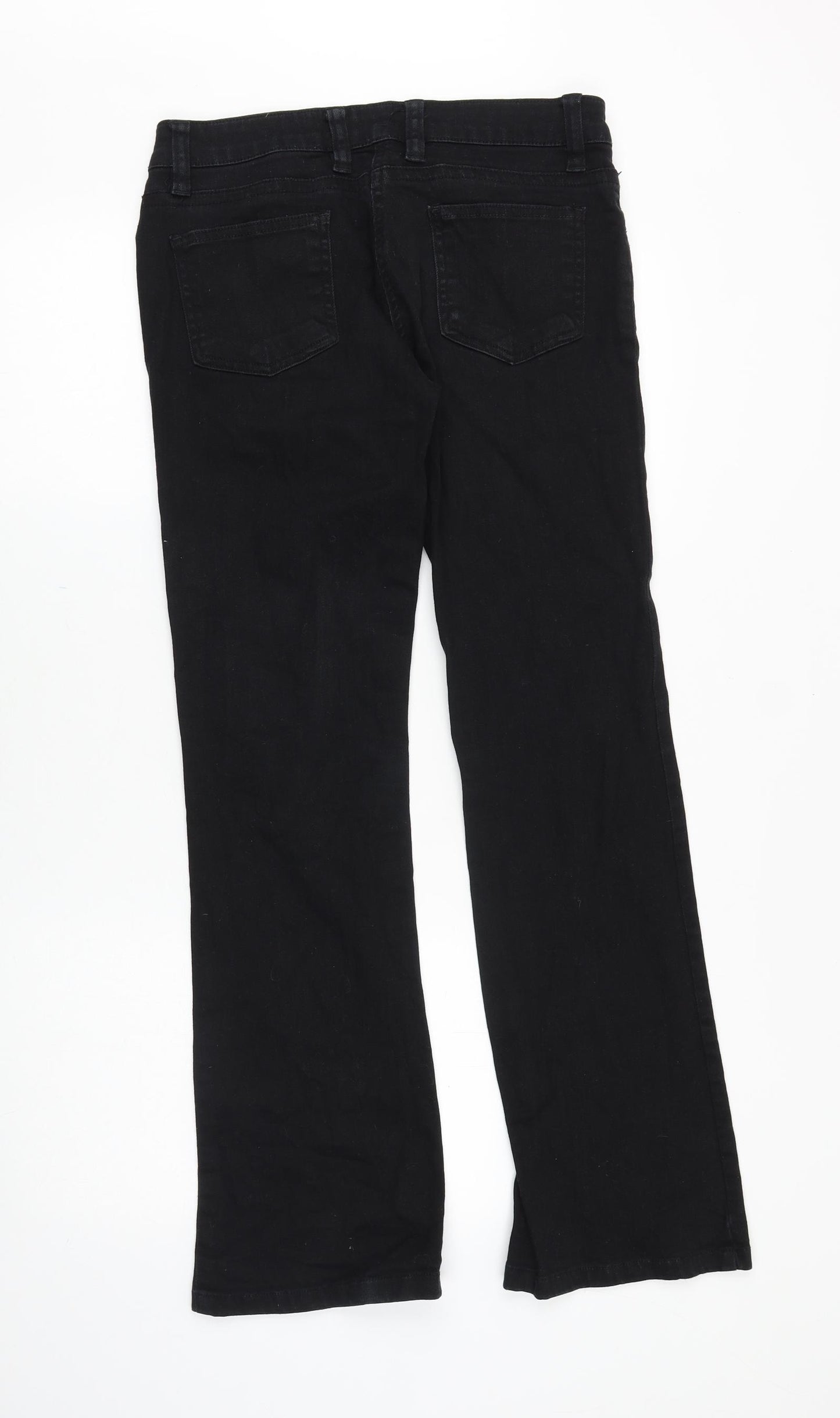 House of Denim Womens Black Cotton Bootcut Jeans Size 10 Regular Zip