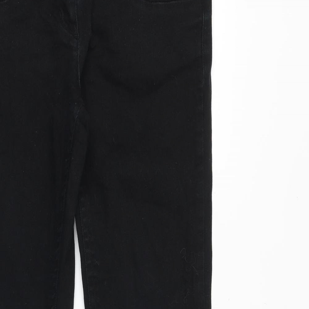 House of Denim Womens Black Cotton Bootcut Jeans Size 10 Regular Zip