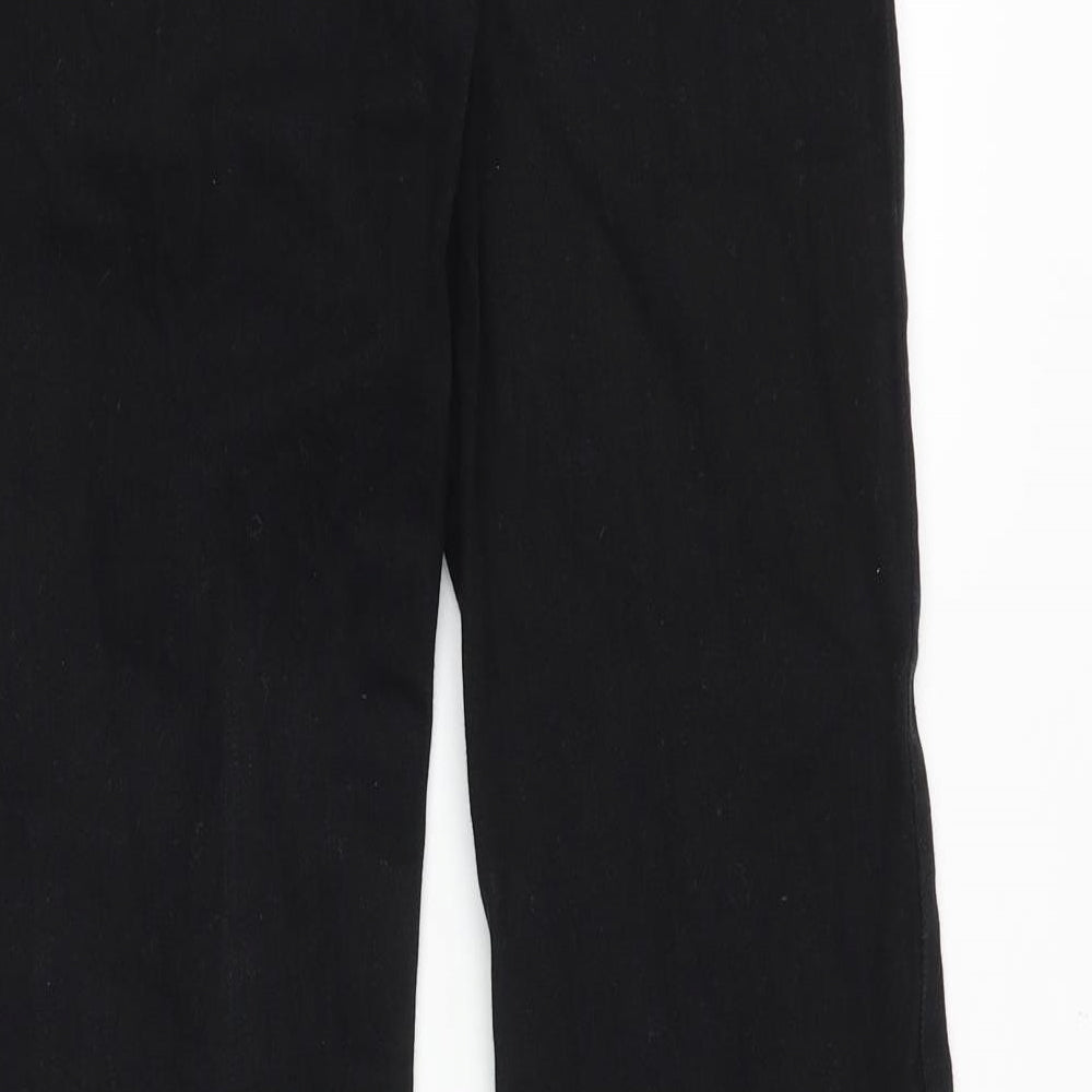 House of Denim Womens Black Cotton Bootcut Jeans Size 10 Regular Zip