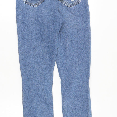 Topshop Womens Blue Cotton Skinny Jeans Size 26 in Slim Zip