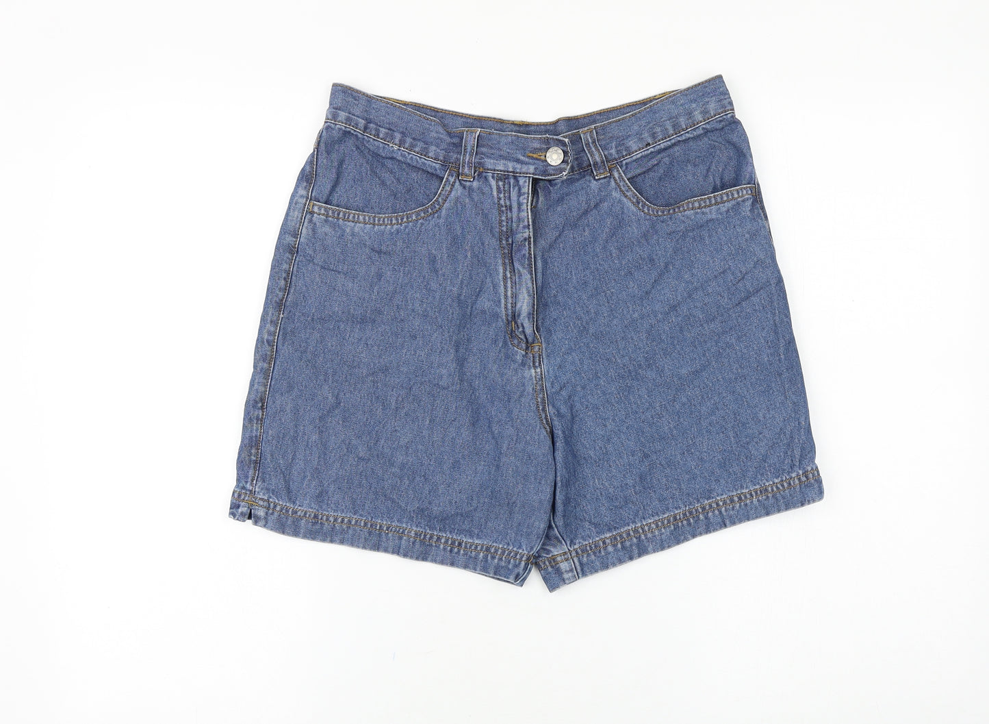 George Womens Blue Cotton Boyfriend Shorts Size 12 Regular Zip