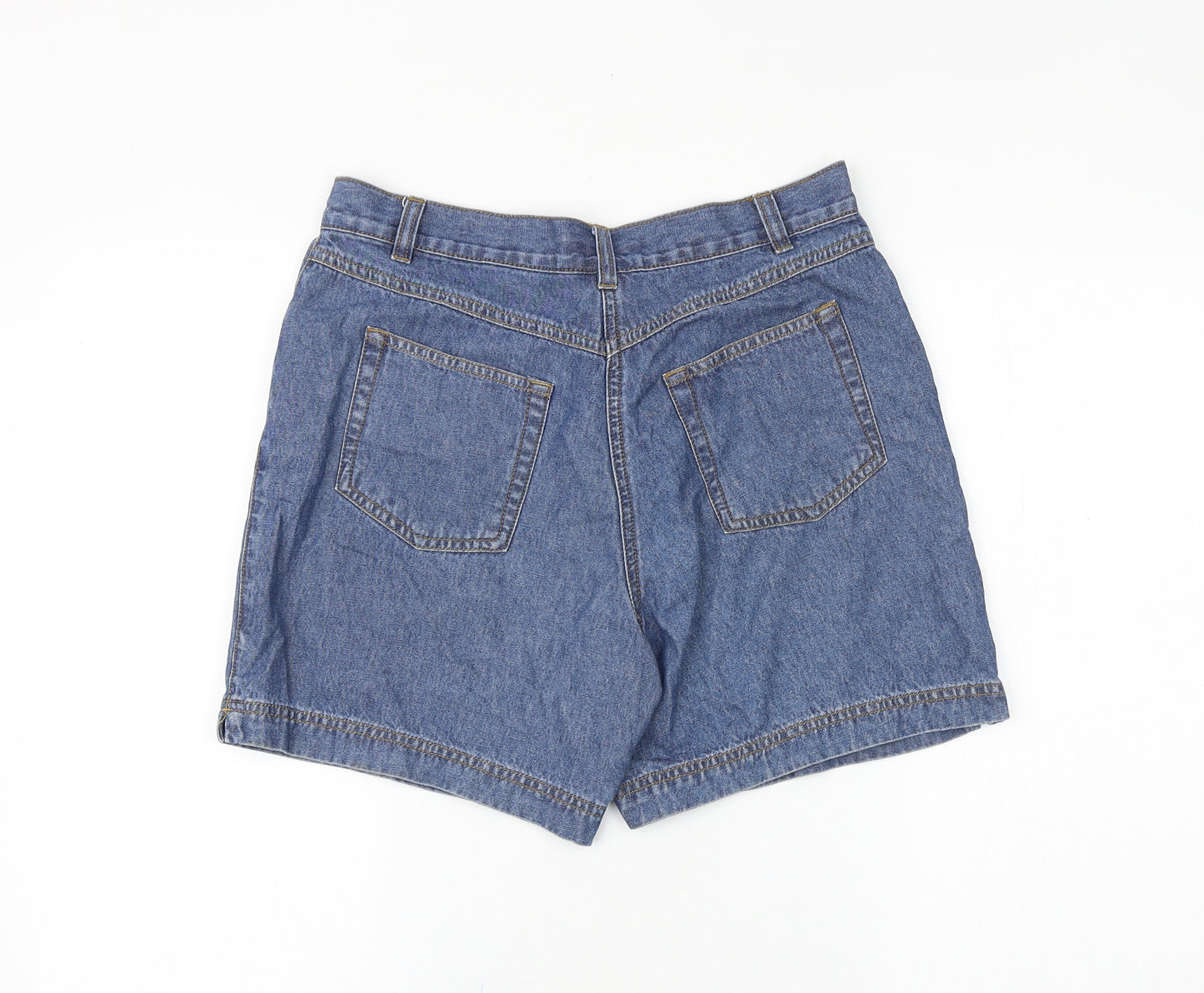 George Womens Blue Cotton Boyfriend Shorts Size 12 Regular Zip