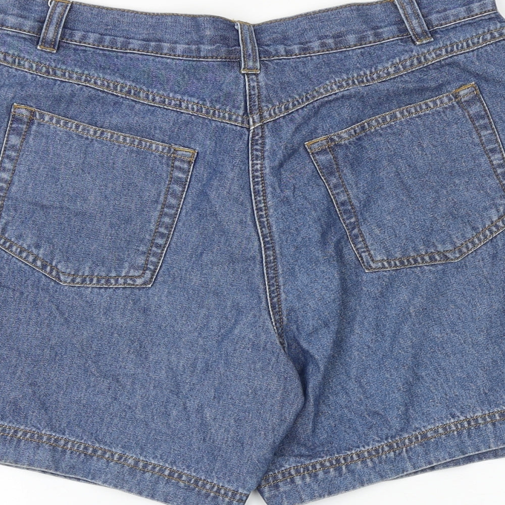 George Womens Blue Cotton Boyfriend Shorts Size 12 Regular Zip