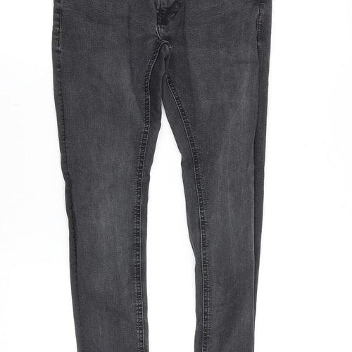 Matalan Mens Grey Cotton Skinny Jeans Size 28 in Slim Zip