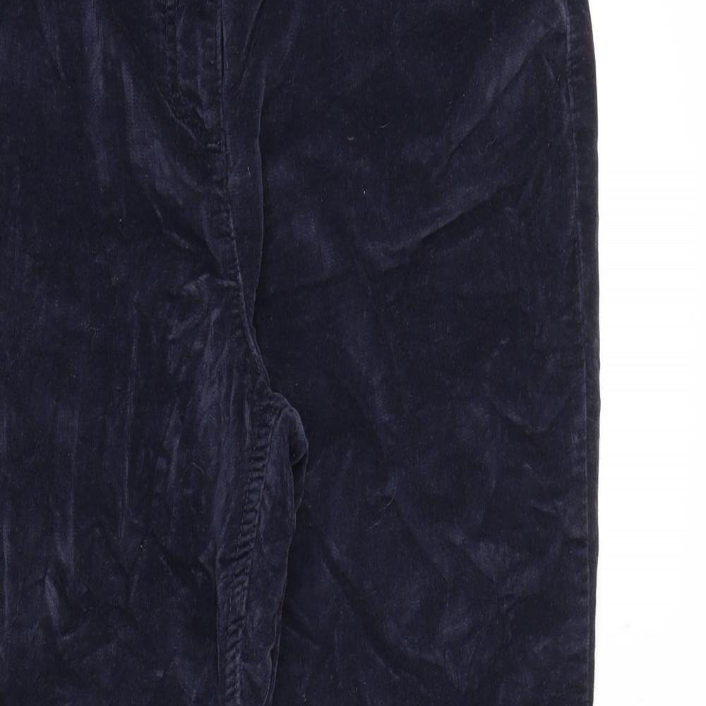 Marks and Spencer Womens Blue Cotton Trousers Size 12 Regular Zip