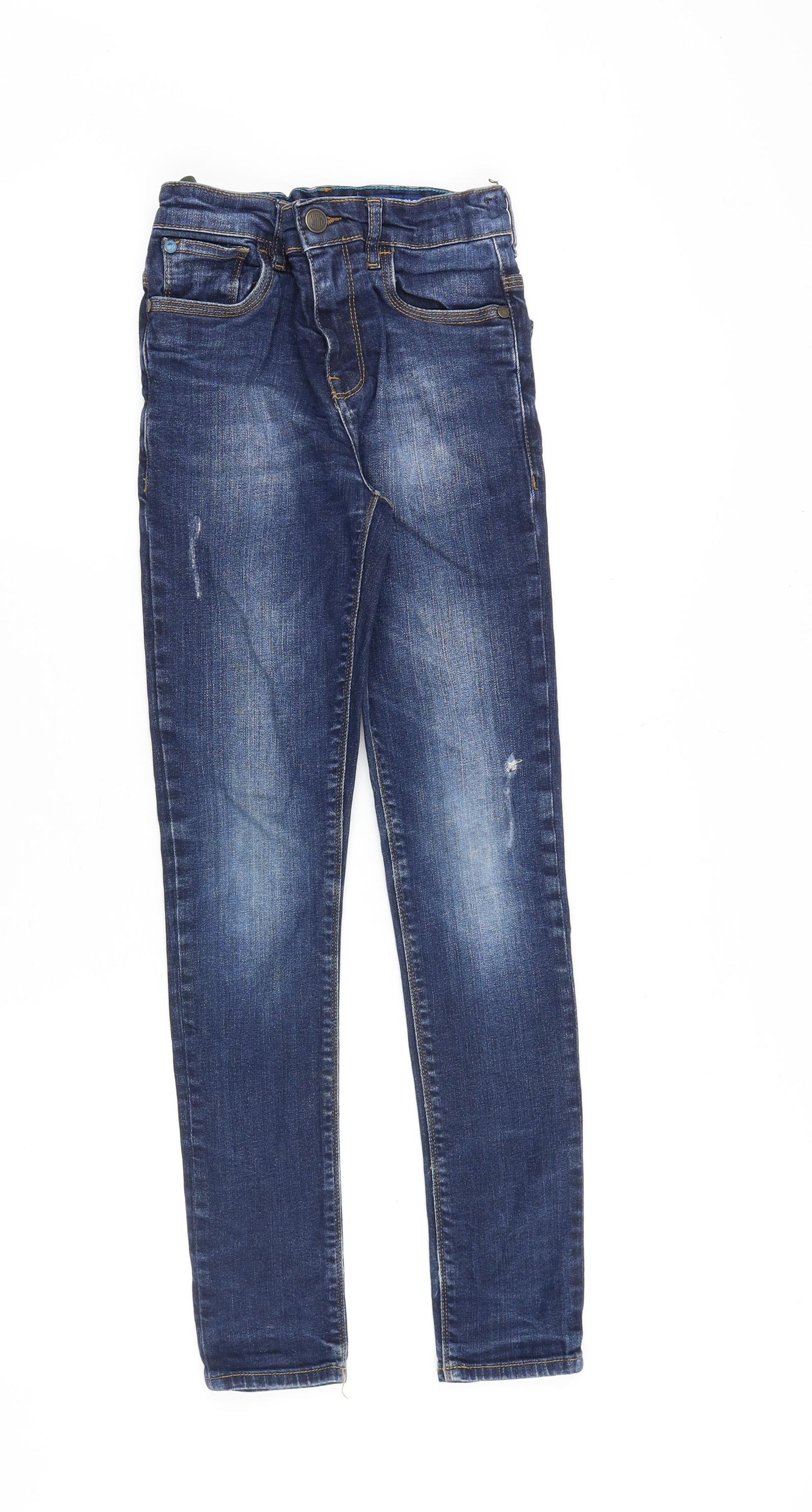 NEXT Boys Blue Cotton Skinny Jeans Size 10 Years Regular Zip