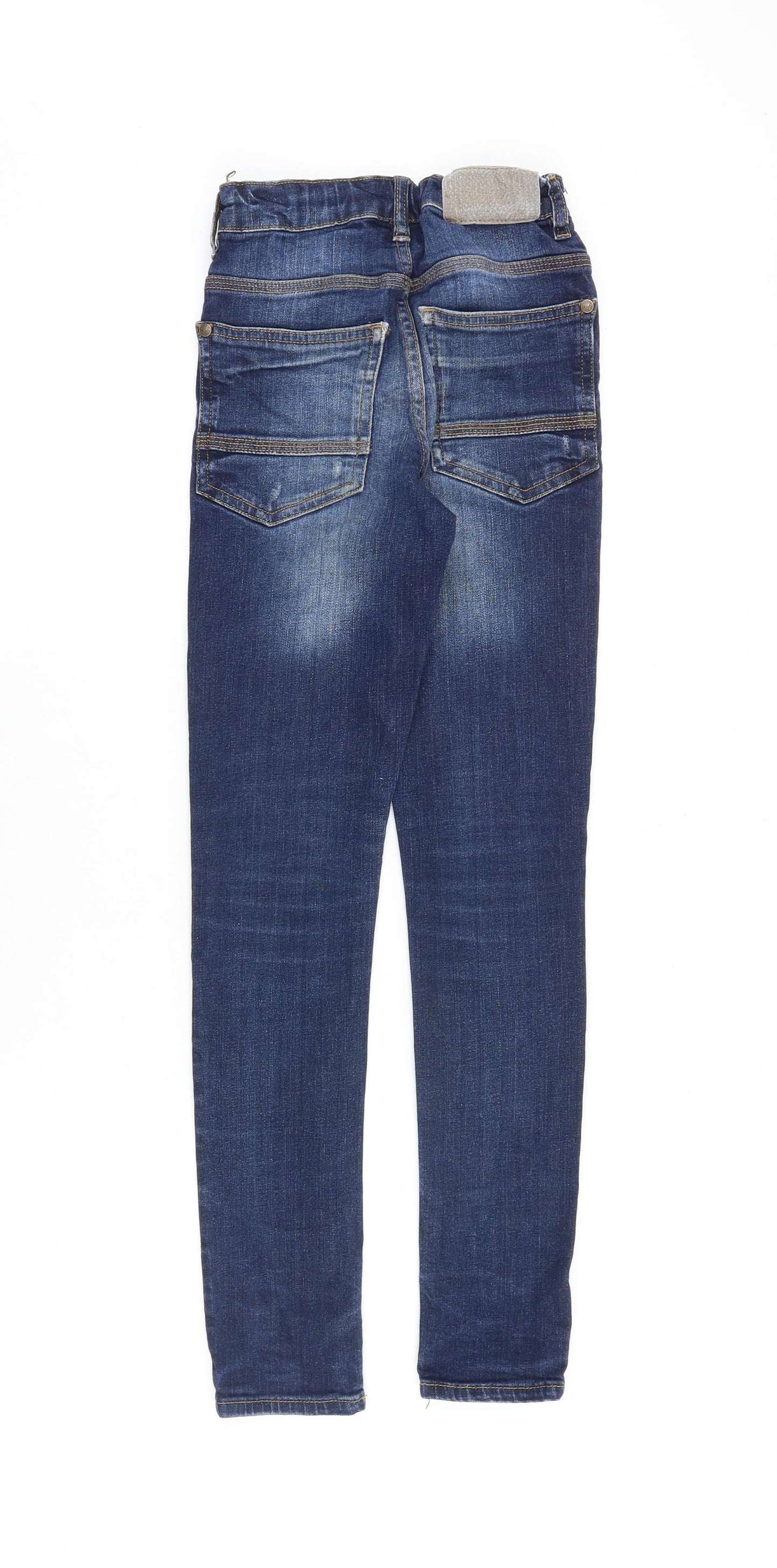 NEXT Boys Blue Cotton Skinny Jeans Size 10 Years Regular Zip