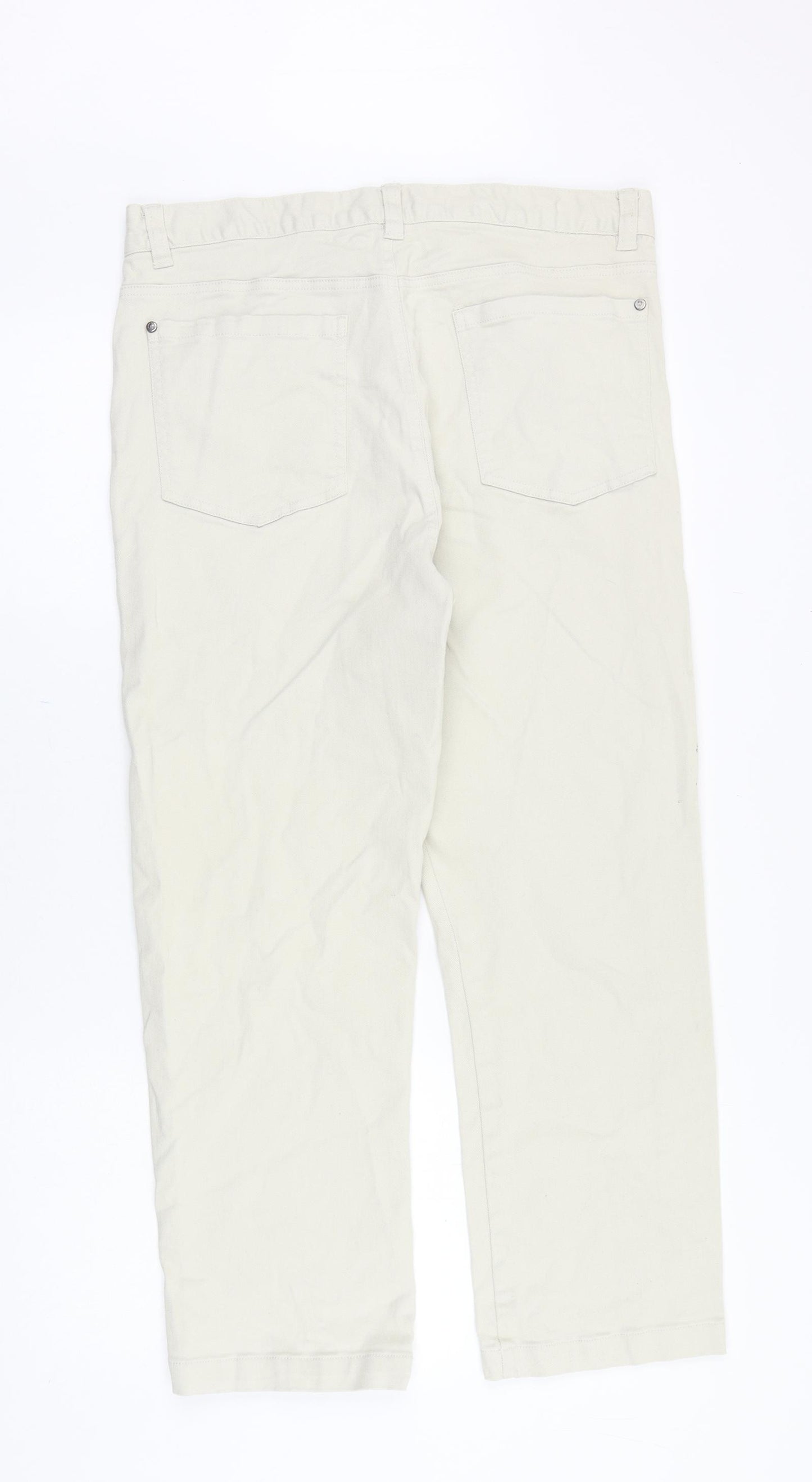 Cotton Traders Mens Beige Cotton Straight Jeans Size 34 in Regular Zip