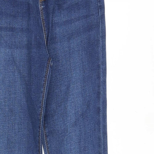 Denim & Co. Girls Blue Cotton Skinny Jeans Size 10-11 Years Slim Zip