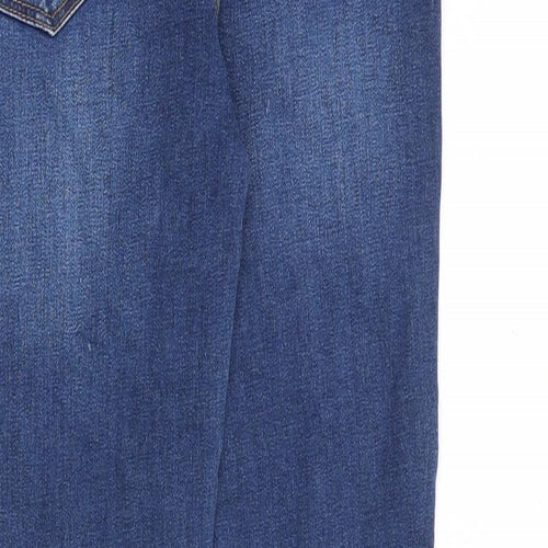 Denim & Co. Girls Blue Cotton Skinny Jeans Size 10-11 Years Slim Zip