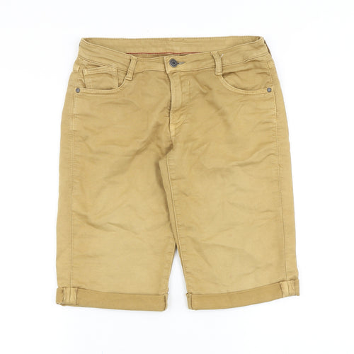 Superior Mens Brown Cotton Biker Shorts Size 30 in Regular Zip
