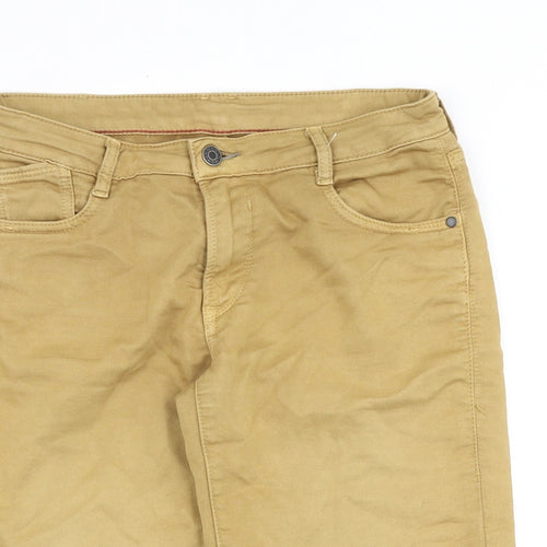 Superior Mens Brown Cotton Biker Shorts Size 30 in Regular Zip