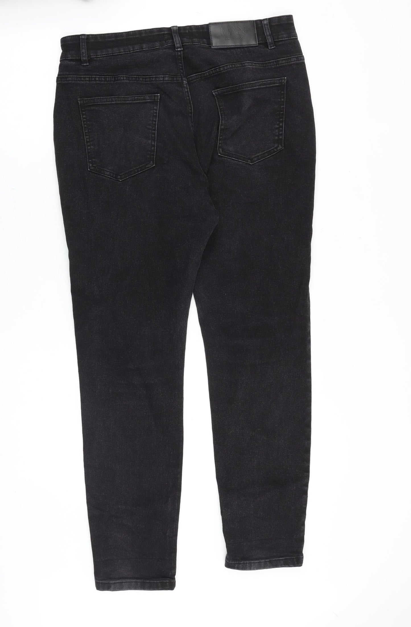 Boohoo Mens Black Cotton Skinny Jeans Size 23 in Regular Zip