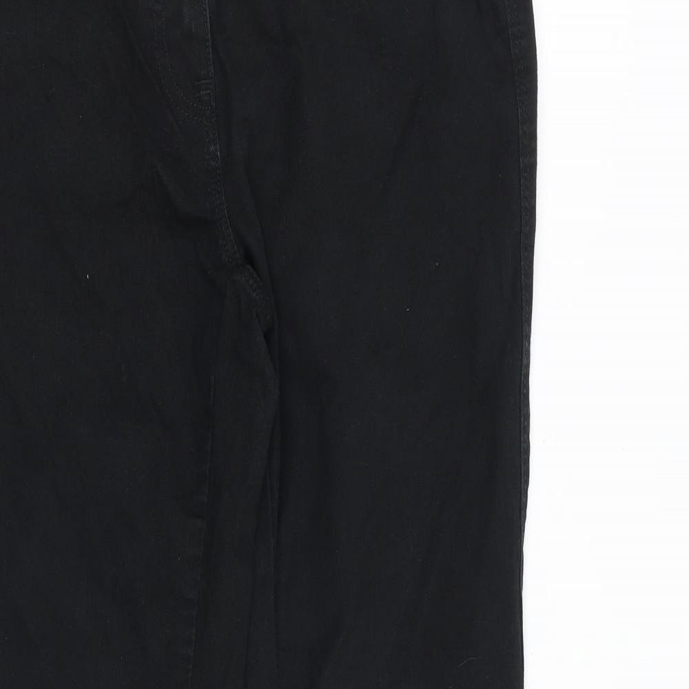 NEXT Womens Black Cotton Straight Jeans Size 12 Regular Zip