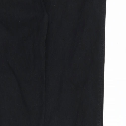NEXT Womens Black Cotton Straight Jeans Size 12 Regular Zip
