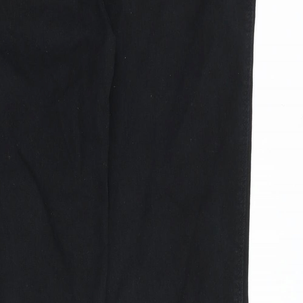 NEXT Womens Black Cotton Straight Jeans Size 12 Regular Zip