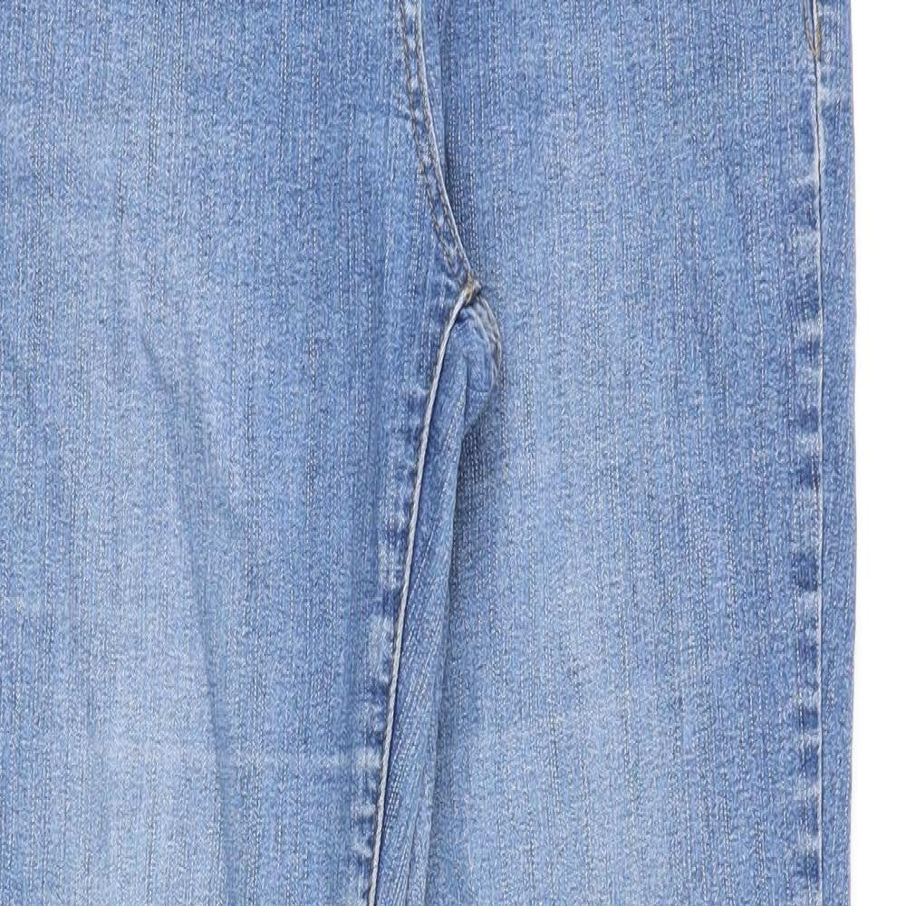 TU Womens Blue Cotton Straight Jeans Size 10 Regular Zip