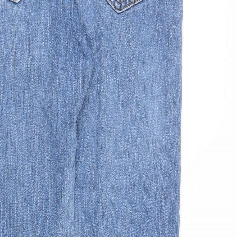 TU Womens Blue Cotton Straight Jeans Size 10 Regular Zip