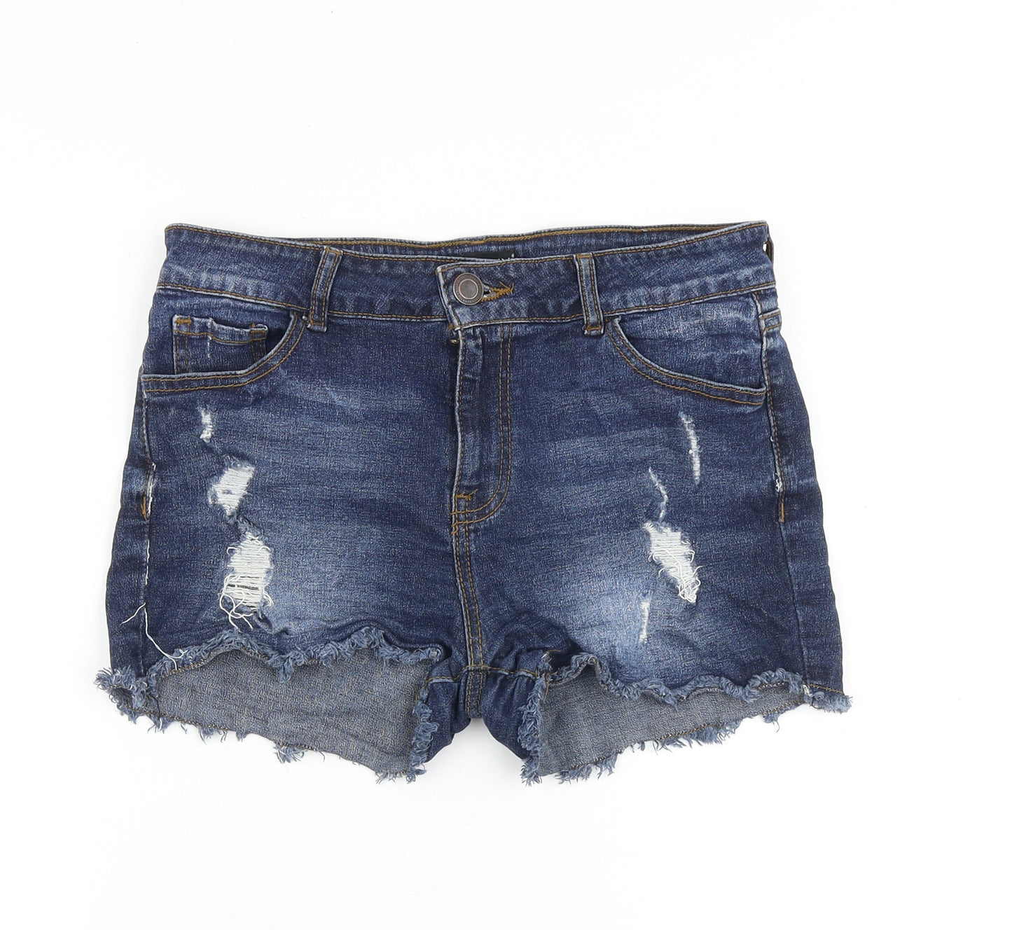 CCP Womens Blue Cotton Cut-Off Shorts Size 32 in Regular Zip