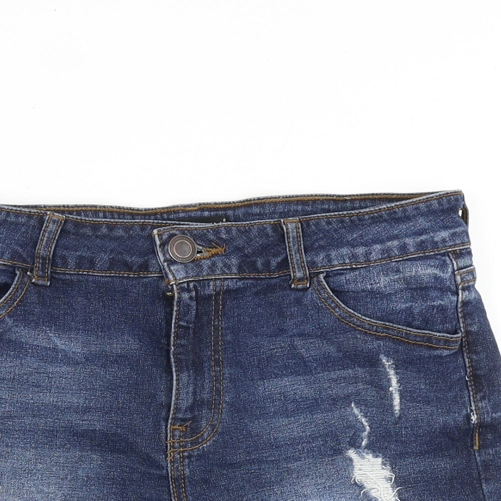 CCP Womens Blue Cotton Cut-Off Shorts Size 32 in Regular Zip