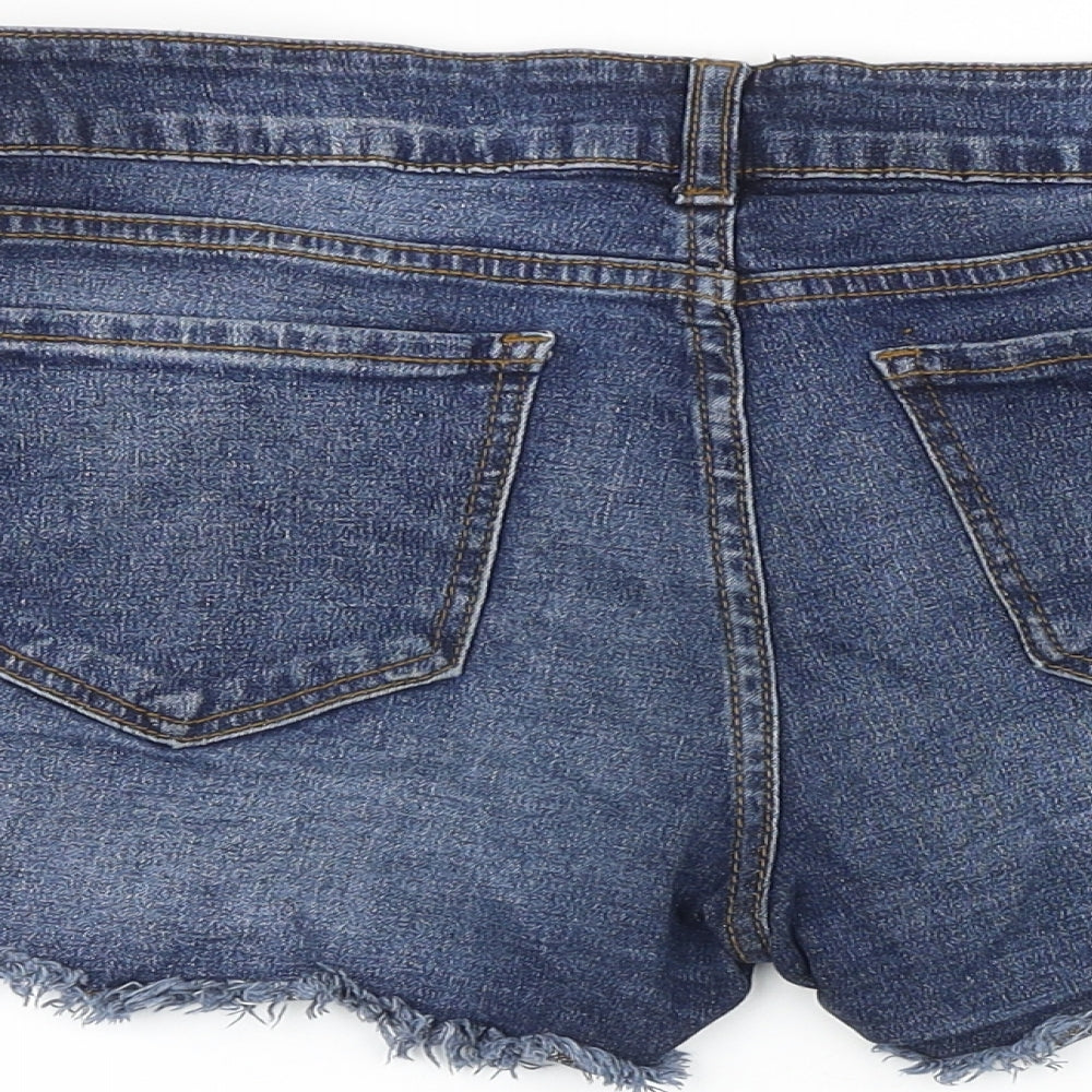 CCP Womens Blue Cotton Cut-Off Shorts Size 32 in Regular Zip
