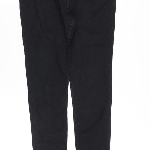 River Island Girls Black Cotton Skinny Jeans Size 12 Years Regular Zip