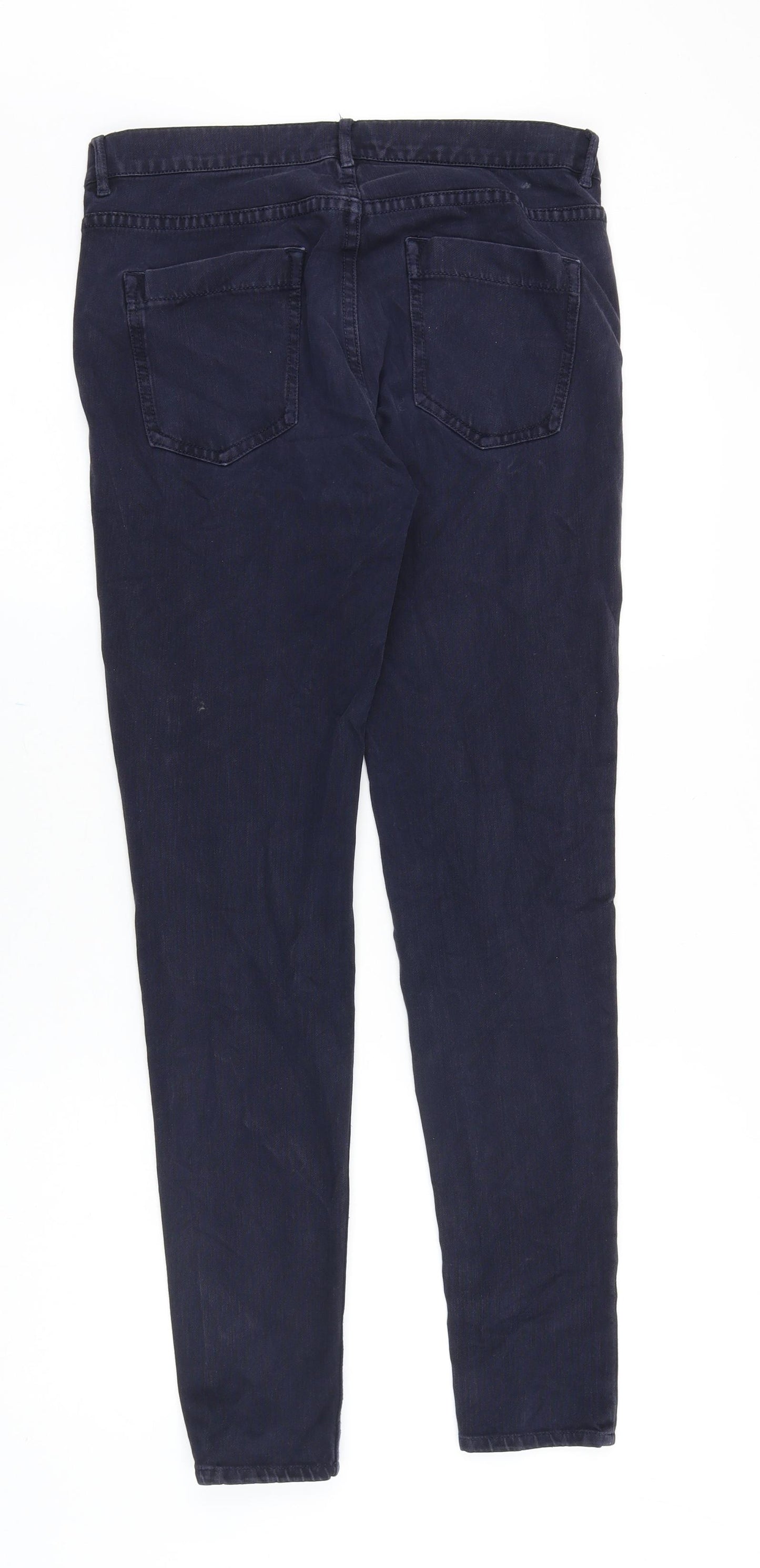 French Connection Womens Blue Cotton Skinny Jeans Size 12 Slim Button