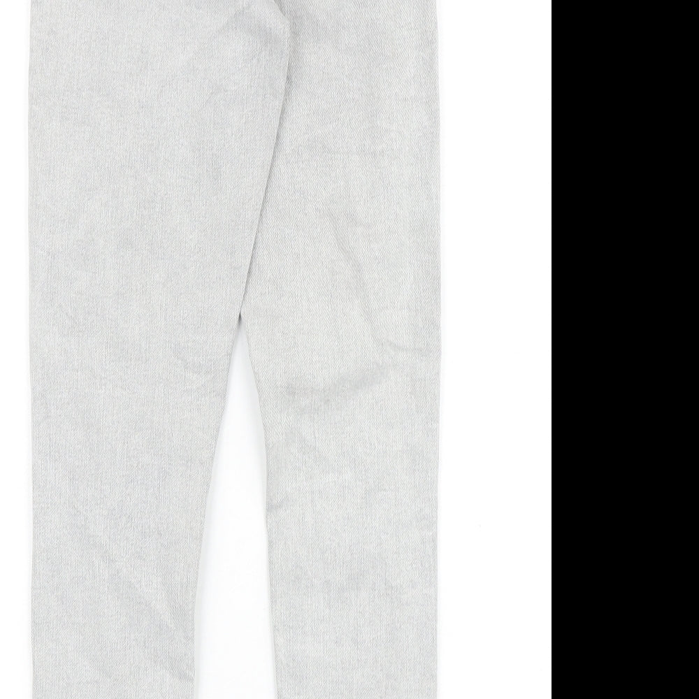 Zara Girls Grey Cotton Skinny Jeans Size 11-12 Years Regular Zip - Distressed