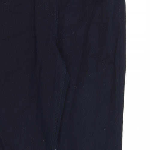 M&Co Womens Blue Cotton Straight Jeans Size 12 Regular Zip