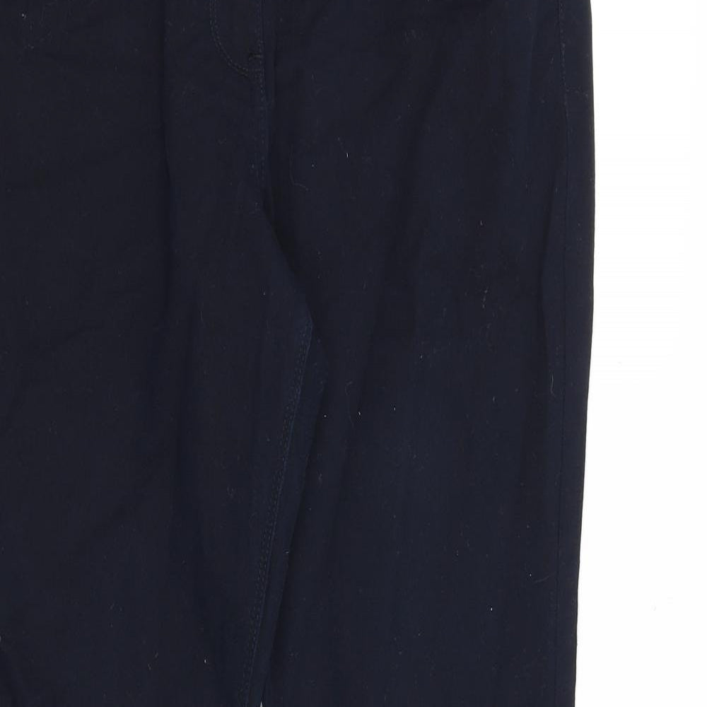 M&Co Womens Blue Cotton Straight Jeans Size 12 Regular Zip
