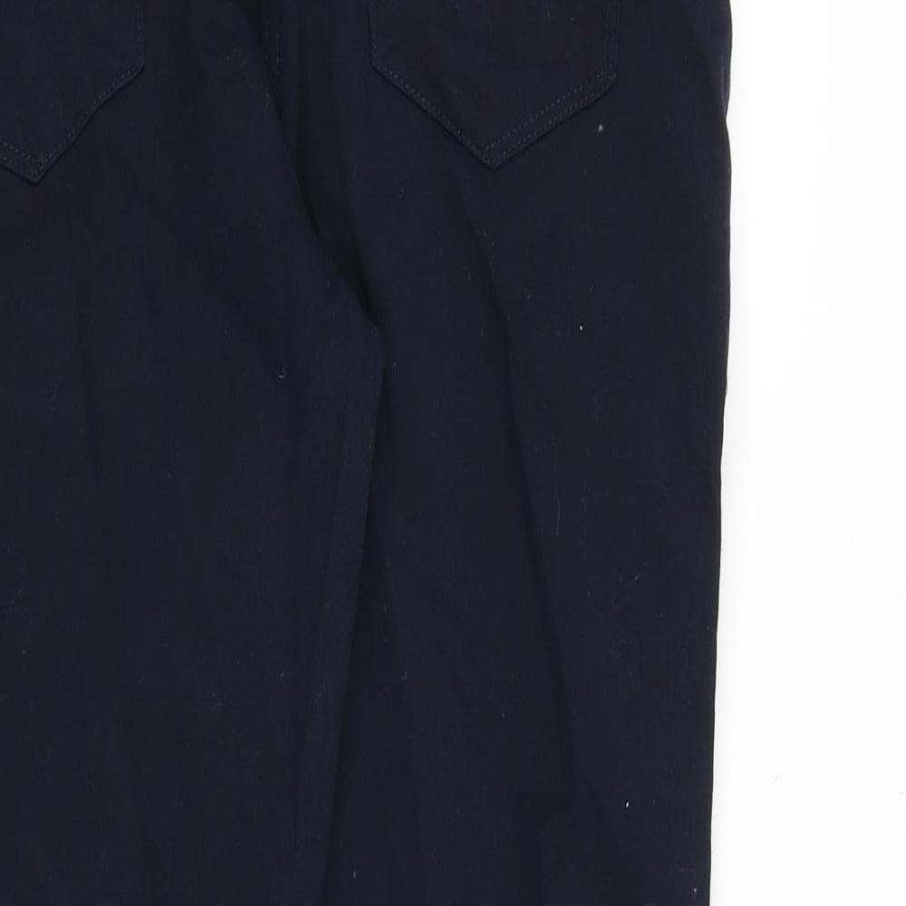 M&Co Womens Blue Cotton Straight Jeans Size 12 Regular Zip