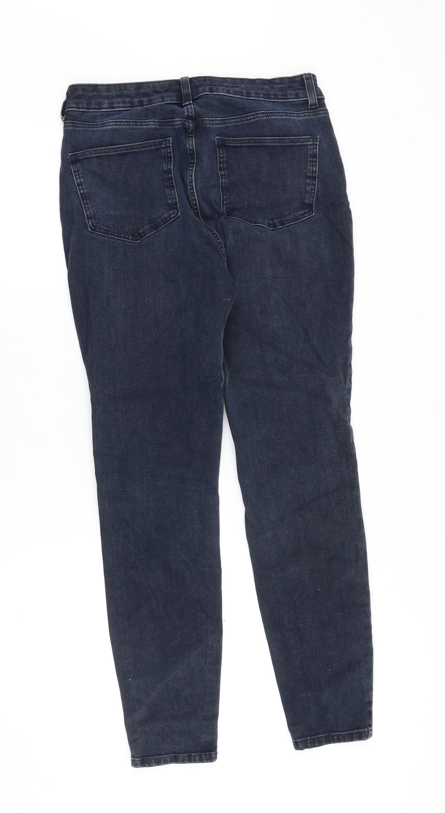 TU Womens Blue Cotton Skinny Jeans Size 12 Regular Zip