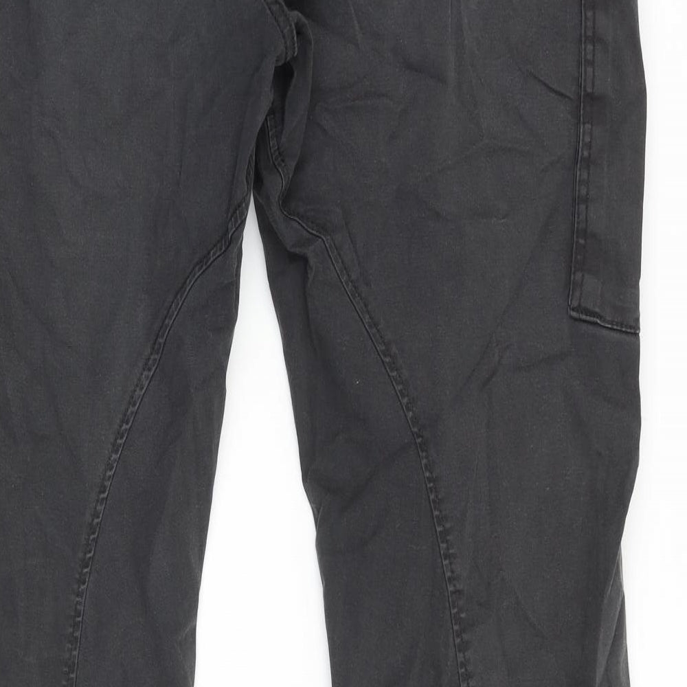 JACK & JONES Mens Grey Cotton Cargo Trousers Size 36 in Regular Zip