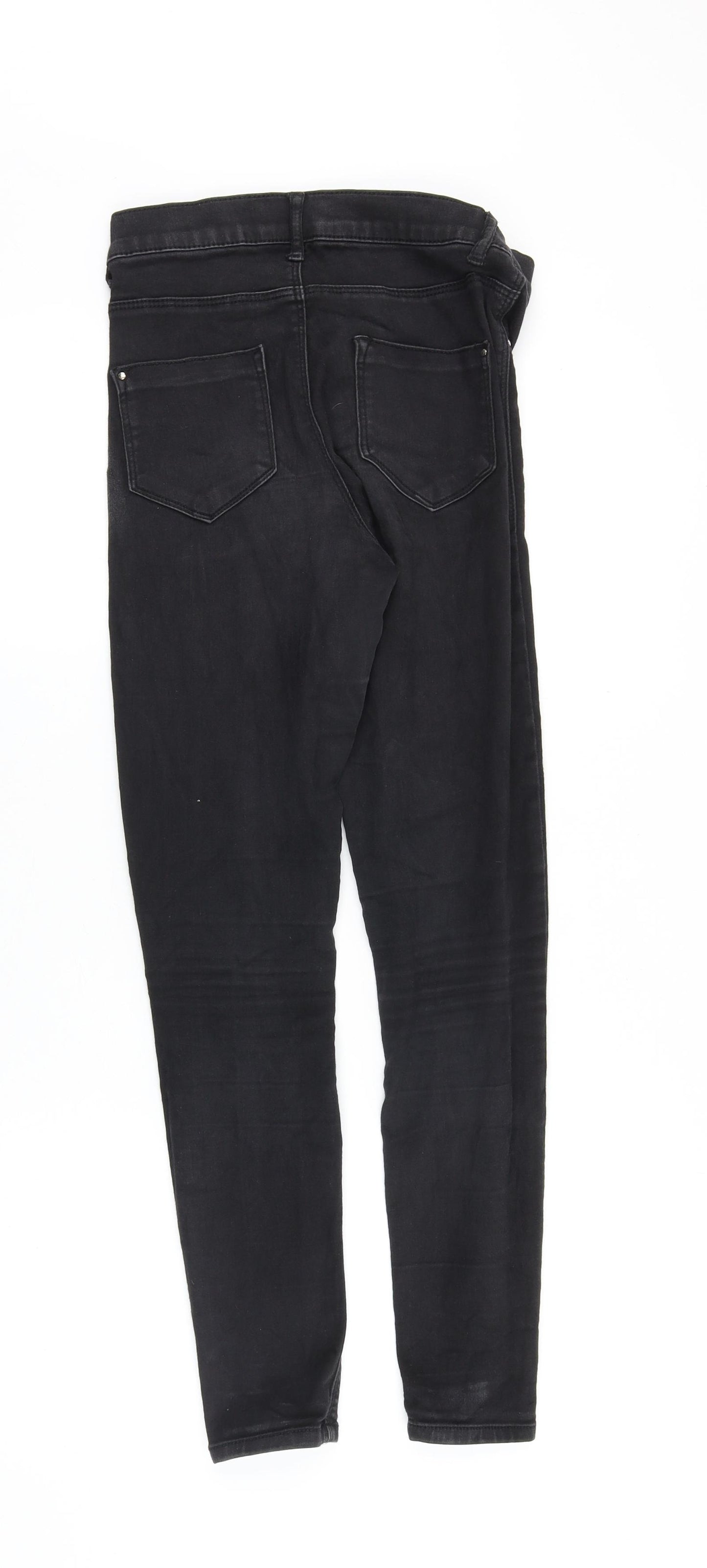 Dorothy Perkins Womens Black Cotton Skinny Jeans Size 8 Slim Zip