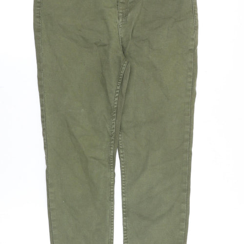 New Look Womens Green Cotton Skinny Jeans Size 28 in Slim Zip
