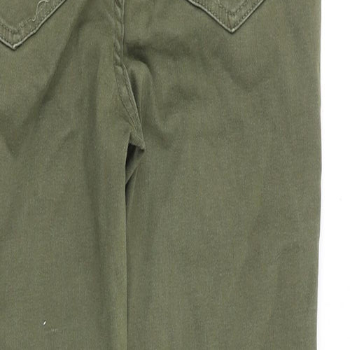 New Look Womens Green Cotton Skinny Jeans Size 28 in Slim Zip