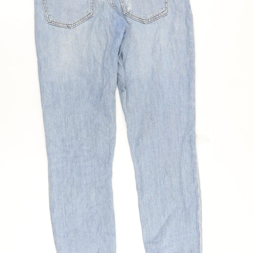Topshop Womens Blue Cotton Straight Jeans Size 26 in Regular Zip