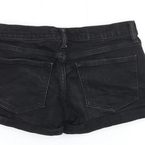 Gap Womens Black Cotton Boyfriend Shorts Size 28 Regular Zip